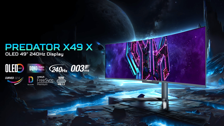 معرفی مانیتور گیمینگ Predator X49 X QD-OLED ایسر: نمایشگر فوق عریض 48.9 اینچی