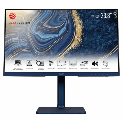 مانیتور 24 اینچ بدون حاشیه (FRAMLESS) پنل IPS اسپیکر دار مدل Modern MD241P Ultramarine (استوک همراه با کارتن) - Image 2