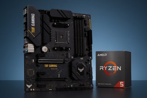 باندل ASUS TUF GAMING B550-PRO + AMD RYZEN 5 5600X – استوک تمیز - Image 1