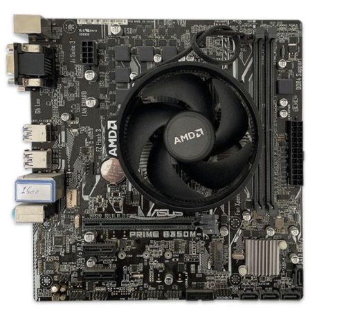 باندل ASUS PRIME B350M-K بدون پنل - AMD RYZEN 5 1500X + AMD FAN STOCK(استوک) - Image 1