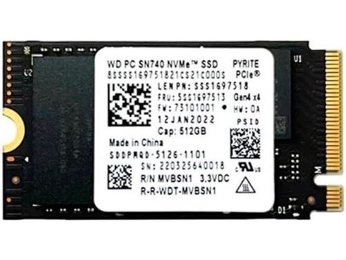 اس اس دی WD SN740 512GB (استوک-سلامت 100% - کارکرد 0 روز - سایز 2240)