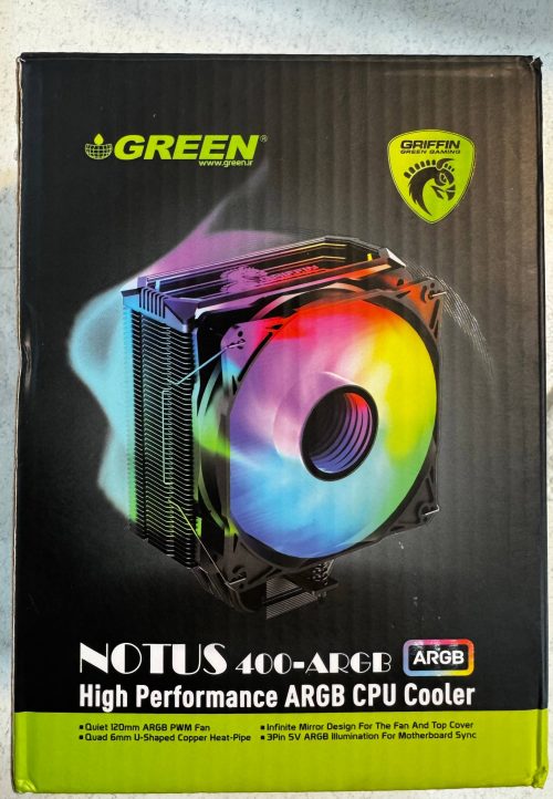 خنک کننده گرین NOTUS 400-ARGB (اوپن باکس – برچسب‌ها دست‌نخورده – تصاویر واقعی) - Image 1