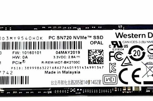اس اس دی WD SN720 512GB (استوک-سایز 2280 - سلامت 99% - کارکرد زیر 2 سال و 1 ماه)